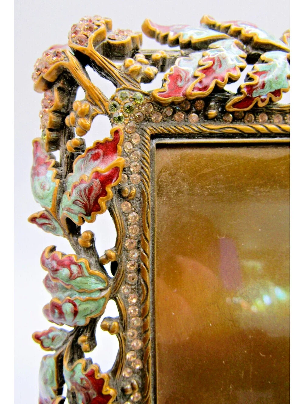 Edgar Berebi Limited Edition Jeweled and Enameled Leaf Table Frame 4364-1